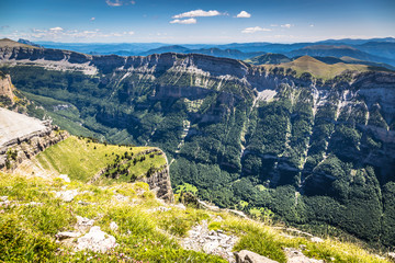 Beautiful landscape of famous Ordesa National Park, Pyrenees, 