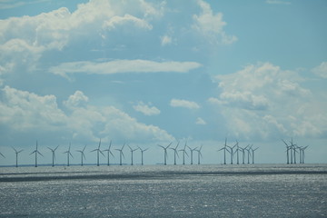 Fototapeta premium Wind power station on the Baltic Sea, Scandinavia