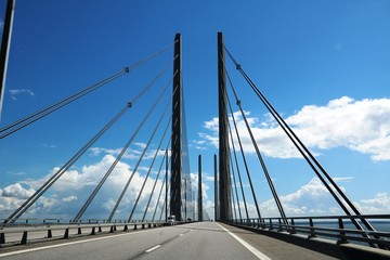 Obraz premium Oresund Bridge and European route E20, Scandinavia 