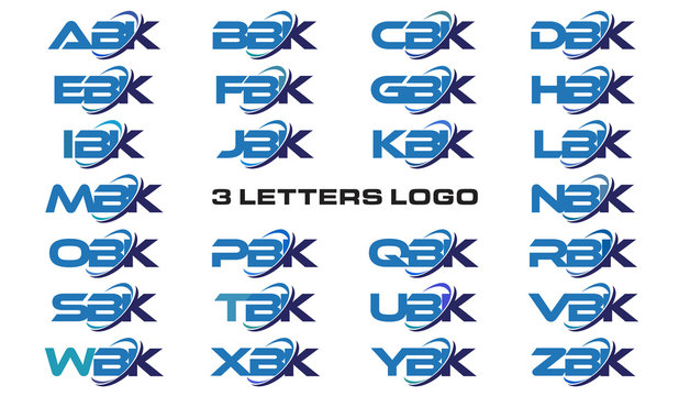 3 letters modern generic swoosh logo  ABK, BBK, CBK, DBK, EBK, FBK, GBK, HBK, IBK, JBK, KBK, LBK, MBK, NBK, OBK, PBK, QBK, RBK, SBK, TBK, UBK, VBK, WBK, XBK, YBK, ZBK