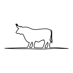 Bull icon. Animal horned cow nature and wildlife theme. Isolated design. Vector illustration
