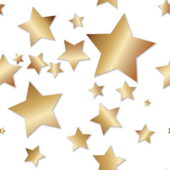 Simple seamless pattern - gold stars on white background