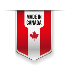 Made in Canada flag ribbon vector