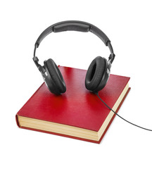 Headphones and book