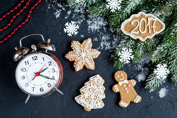 time to celebrate on dark background top view