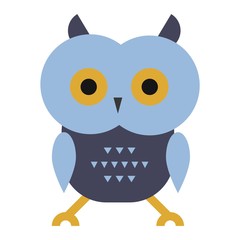 Owl wild bird cartoon vector.