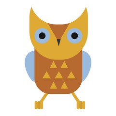 Owl wild bird cartoon vector.