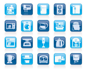 kitchen appliances and kitchenware icons - vector icon set