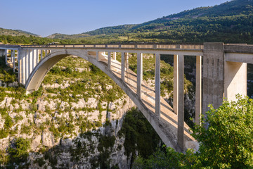 Fototapeta na wymiar The bridge of the Artuby River, Verdon Gorge, France