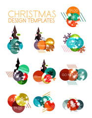 Christmas or New Year promo labels and stickers