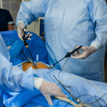Operation using endoscopic equipment