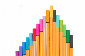 multicolor markers isolated on white