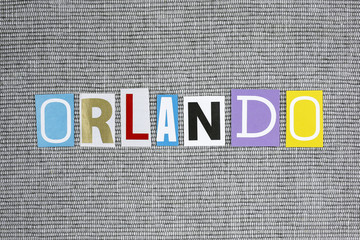 Orlando word on grey background