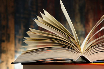 Composition with hardcover books