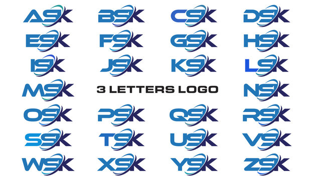 3 letters modern generic swoosh logo  ASK, BSK, CSK, DSK, ESK, FSK, GSK, HSK, ISK, JSK, KSK, LSK, MSK, NSK, OSK, PSK, QSK, RSK, SSK, TSK, USK, VSK, WSK, XSK, YSK, ZSK