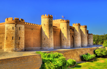 Fototapeta na wymiar Aljaferia, a fortified medieval Islamic palace in Zaragoza, Spain