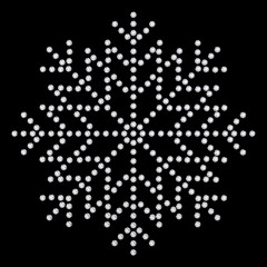 3D illustration diamond snowflake on black background