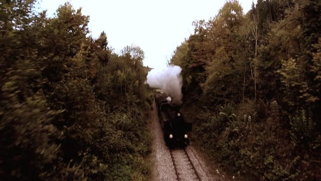 retro vintage background of old nostalgic steam train locomotive.