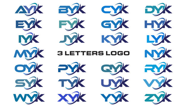 3 letters modern generic swoosh logo  AYK, BYK, CYK, DYK, EYK, FYK, GYK, HYK, IYK, JYK, KYK, LYK, MYK, NYK, OYK, PYK, QYK, RYK, SYK, TYK, UYK, VYK, WYK, XYK, YYK, ZYK
