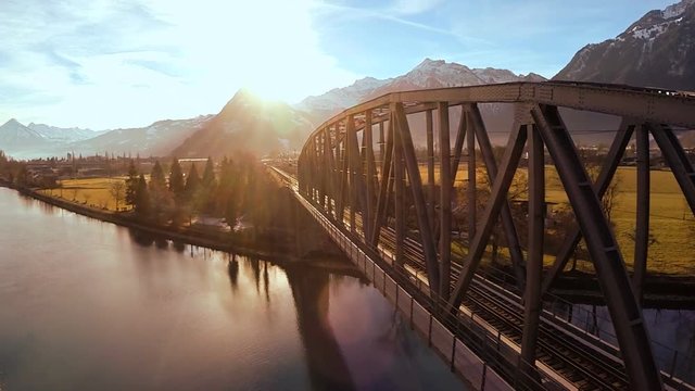 Beautiful landscape panorama at sunset.