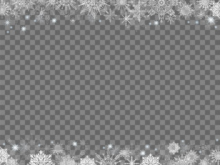 fairytale christmas background many snowflakes frame transparent