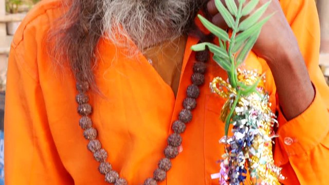 Close Up of Hindu Sadhu Holy Man