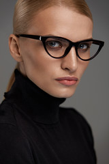 Fototapeta na wymiar Female Eyeglasses. Beautiful Woman In Glasses, Eyewear