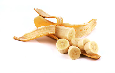 Banana on a white background.