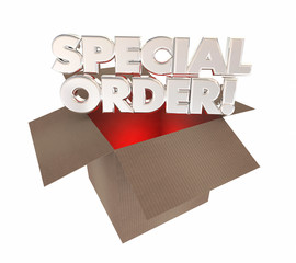 Special Order Custom Product Made for You Box 3d Illustration