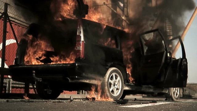 exploding car background.