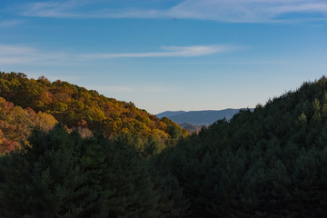 Appalachian mountains with fall colors. 