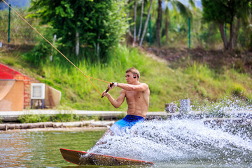 Man Wakeboarding