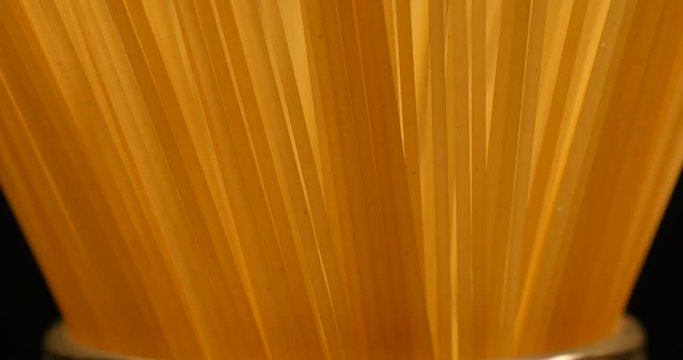 Standing spaghetti in rotation.