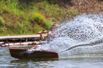 Man Wakeboarding