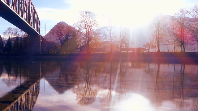 Beautiful landscape panorama at sunset.