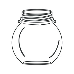 Mason jar icon. Retro vintage decoration and canning theme. Isolated design. Vector illustration