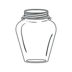 Mason jar icon. Retro vintage decoration and canning theme. Isolated design. Vector illustration