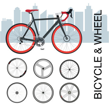 Bicycle wheel Set vector illustration