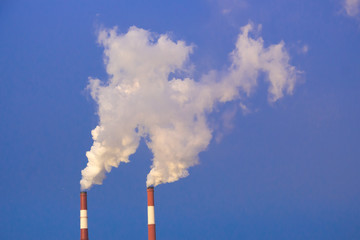 Pipe gas emission into the atmosphere