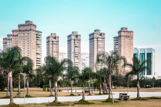 Buildings near Villa-Lobos Park in San Paulo (Sao Paulo), Brazil