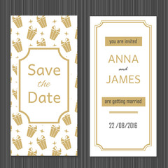 Modern Wedding invitation with a abstract design.