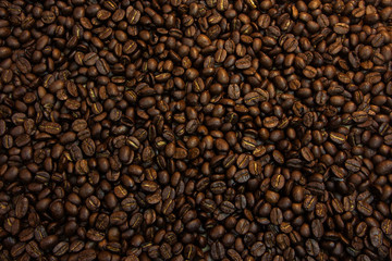 Close-up of coffee beans background.