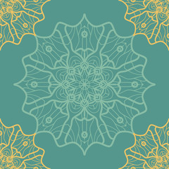 Yoga Ornament, kaleidoscopic seamless. Indian Art Print. . Seamless ornament lace. Oriental vector pattern. Islamic,Arabic, Indian, Turkish, Pakistan, Chinese, Asian, Moroccan, Ottoman motifs. Mandala