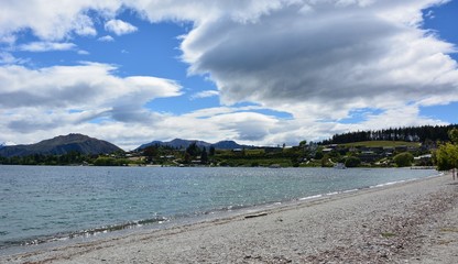 landscape views, lake, mountain,snow,beautiful.