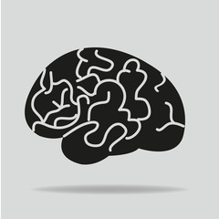 Brain silhouette design vector.