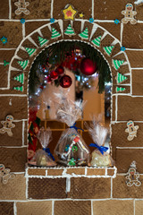 christmas gingerbread house window