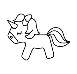 Cute fantasy unicorn icon vector illustration design