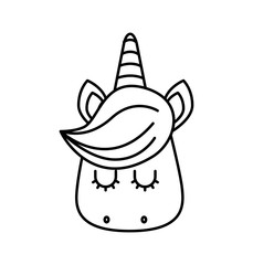 Cute fantasy unicorn icon vector illustration design
