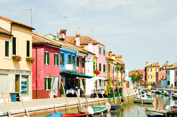Fototapeta na wymiar Colorful houses of Burano near Venice
