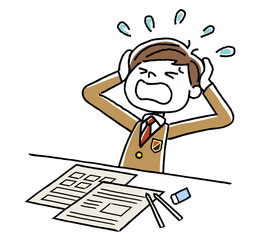 勉強する男子学生
